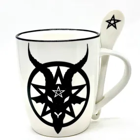 13 oz Ceramic Mug and Spoon Set - Baphomet