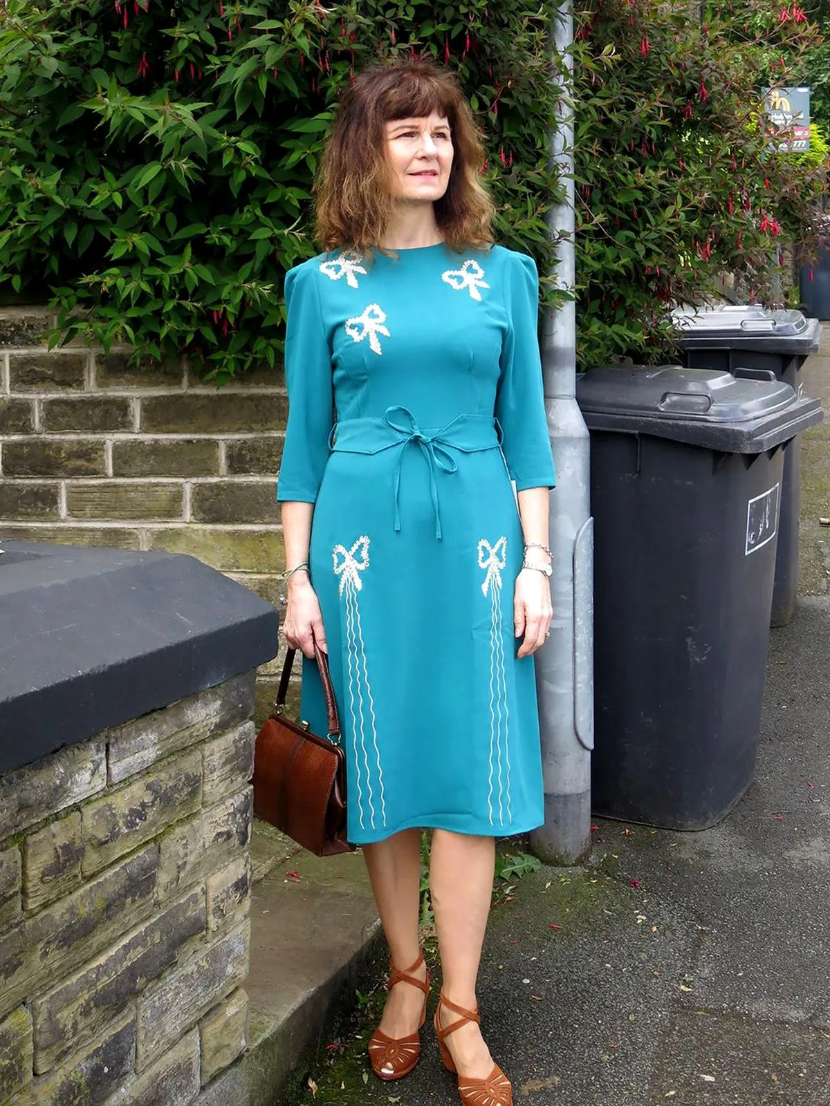 1940s Vintage Beau Belle Embroidered Dress in Green