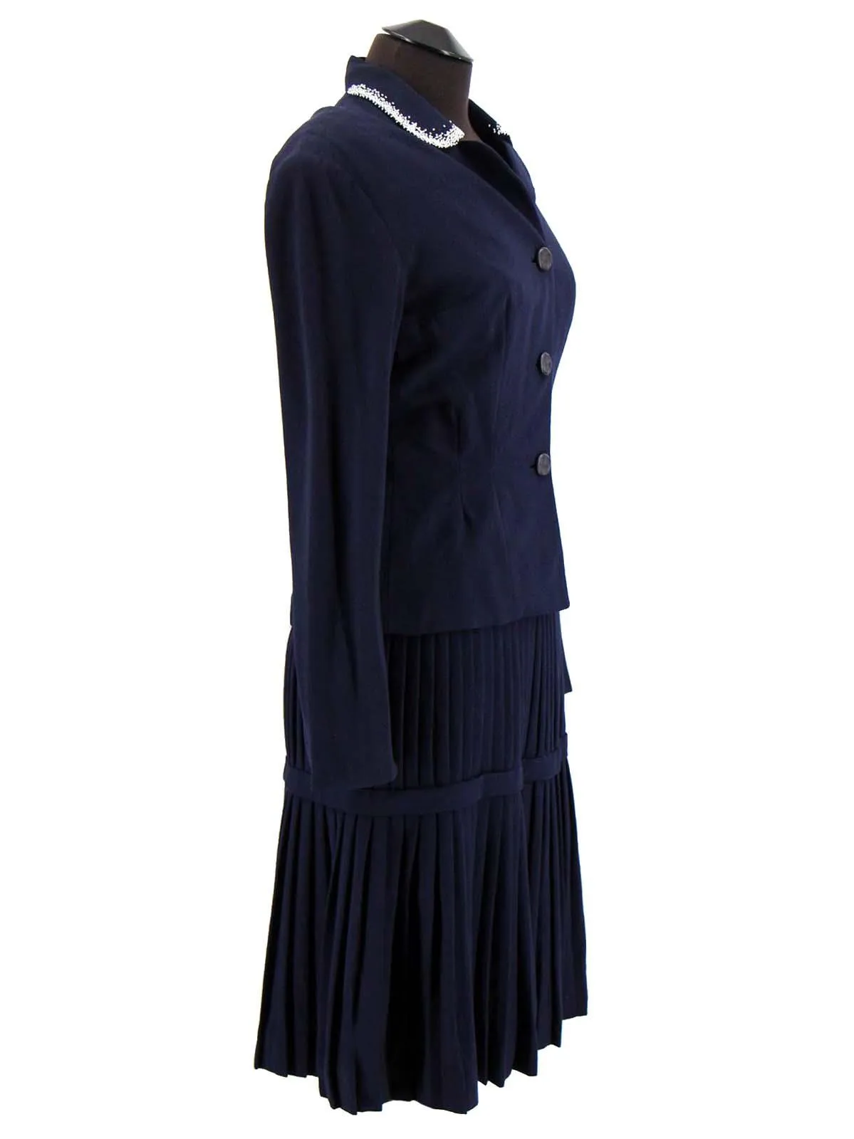 1940s Vintage Navy Blue Atrima Utility Dress Suit