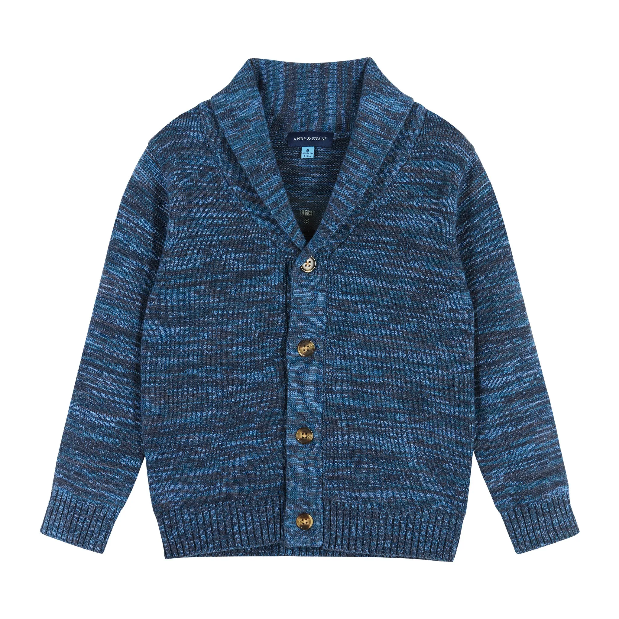 3-Piece Marled Toggle Cardigan Set  | Blue