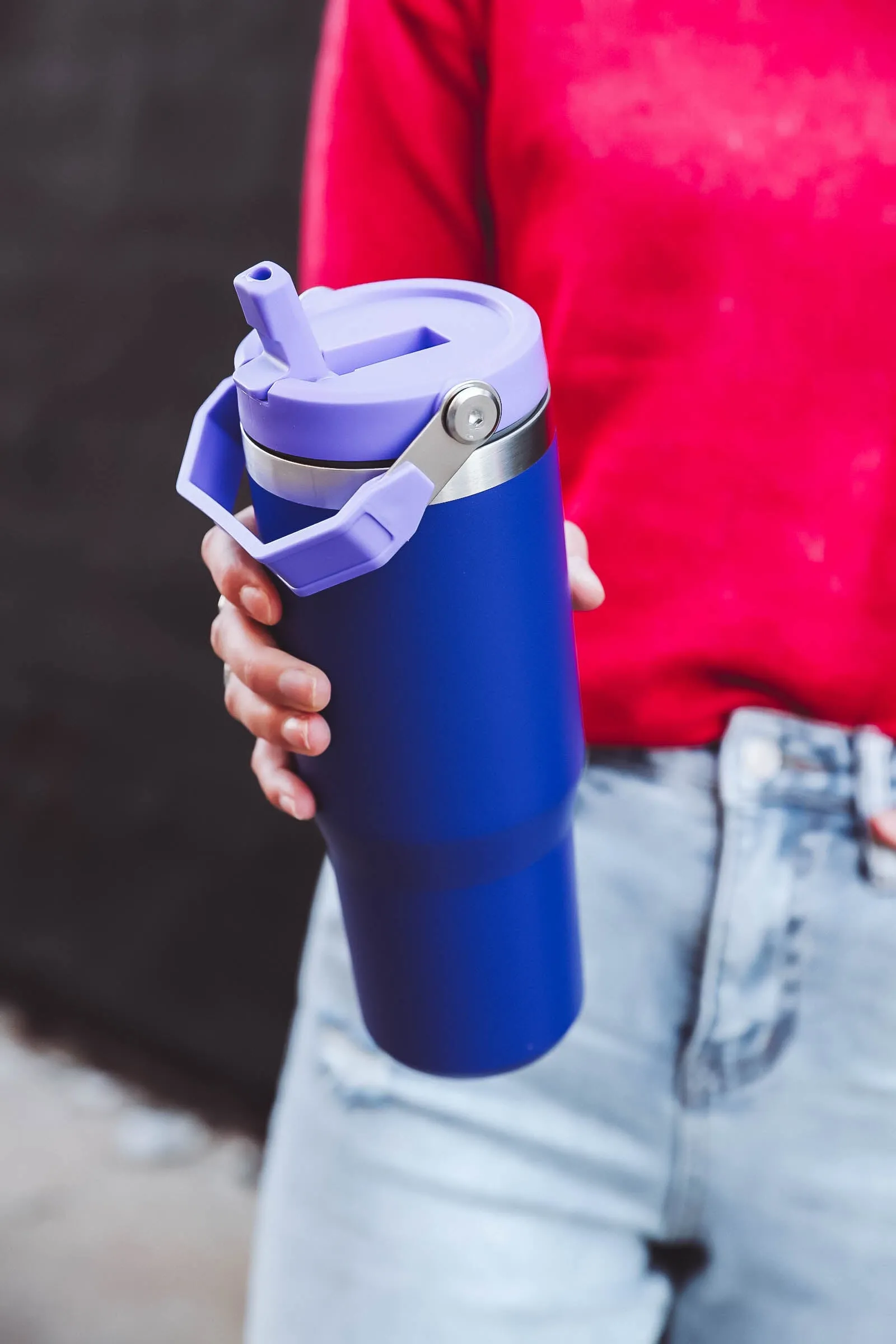 30oz. Flip Straw Tumbler-Purple