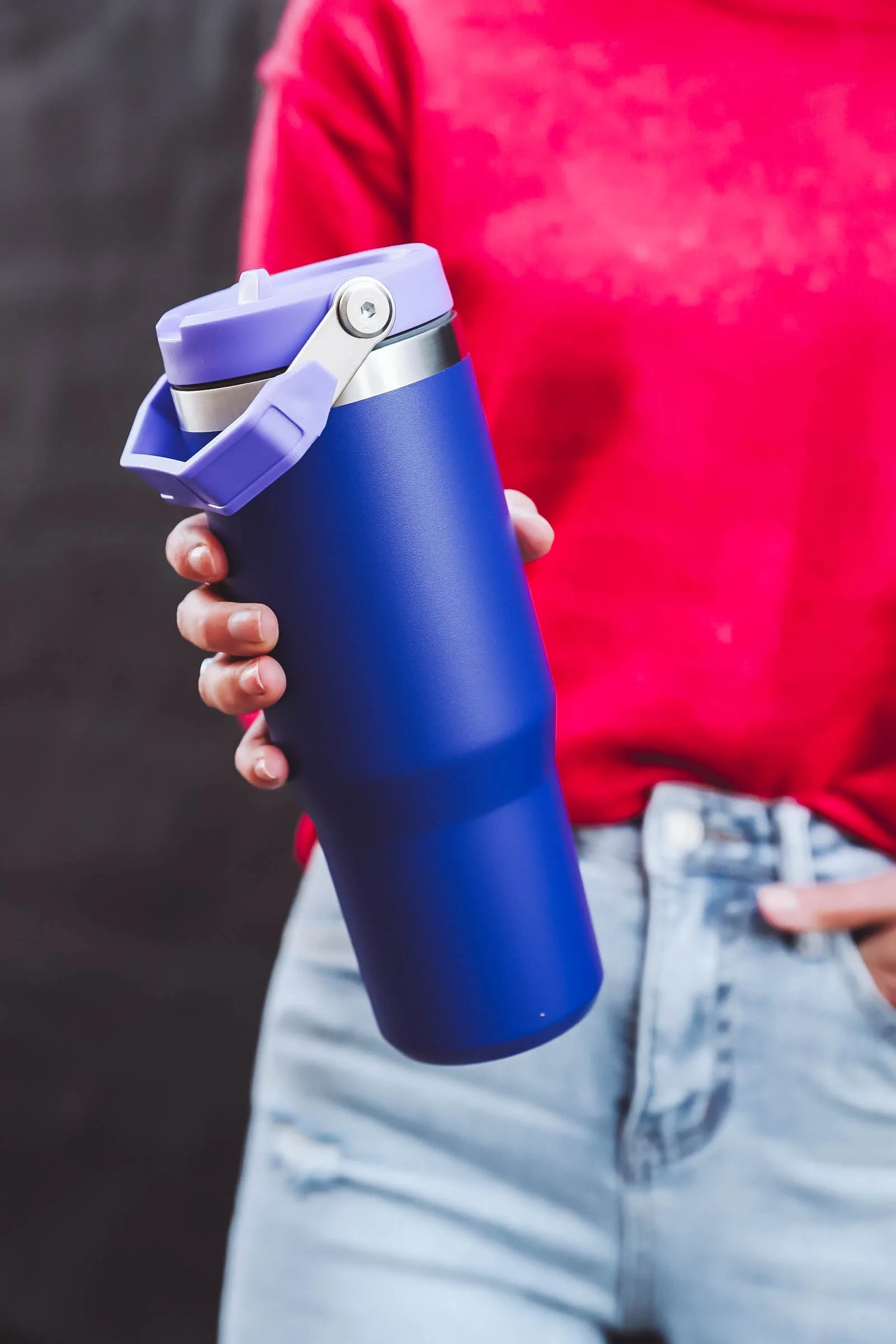 30oz. Flip Straw Tumbler-Purple