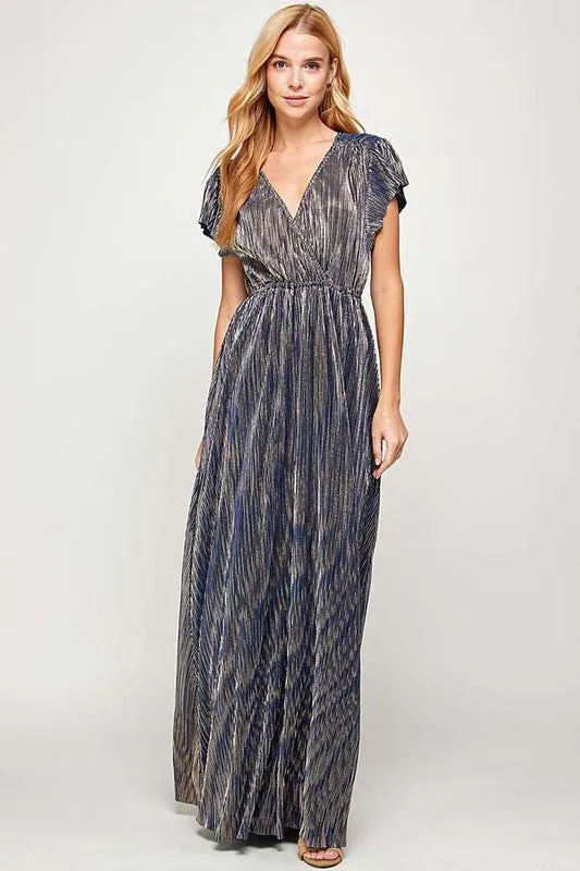 Abigail V-Neck Maxi Dress in Navy