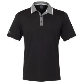 adidas Golf Men's Black/Vista Grey/White Climacool Performance Colorblock Sport Shirt