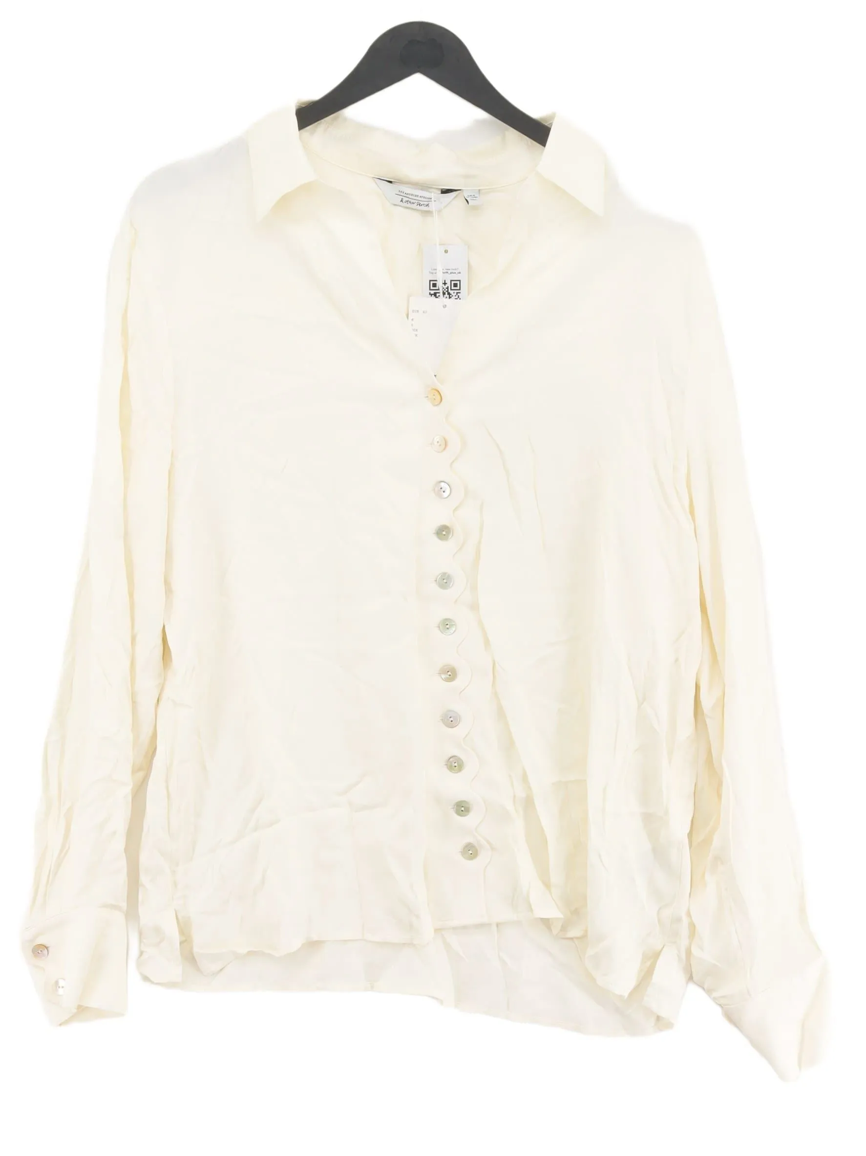 & Other Stories Women's Blouse UK 14 Cream 100% Viscose