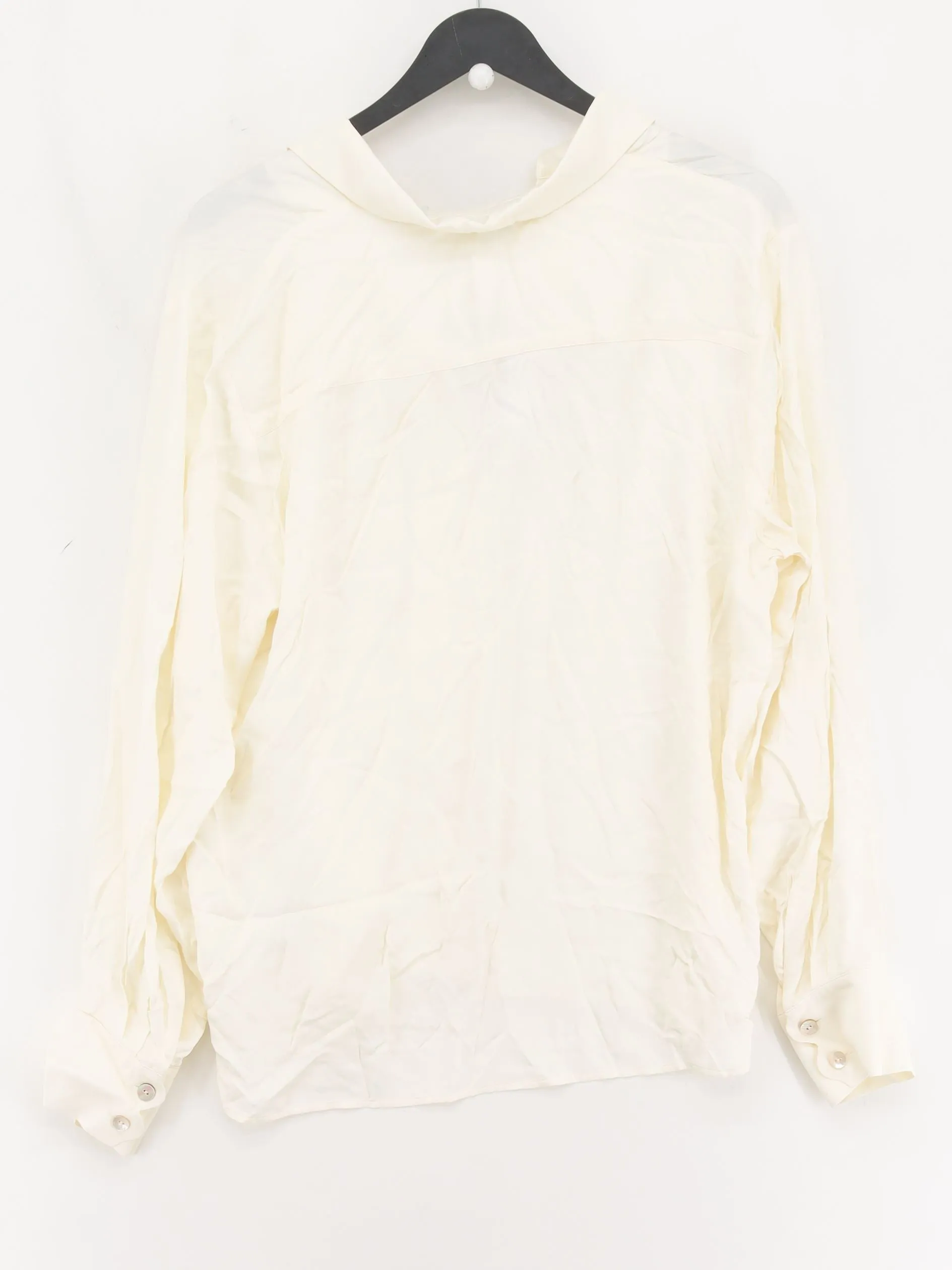 & Other Stories Women's Blouse UK 14 Cream 100% Viscose