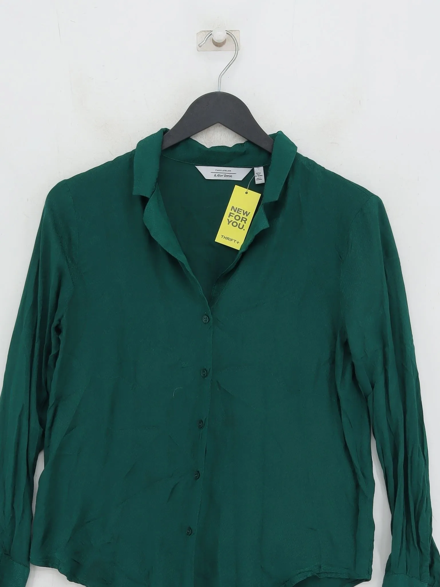 & Other Stories Women's Blouse UK 6 Green 100% Viscose