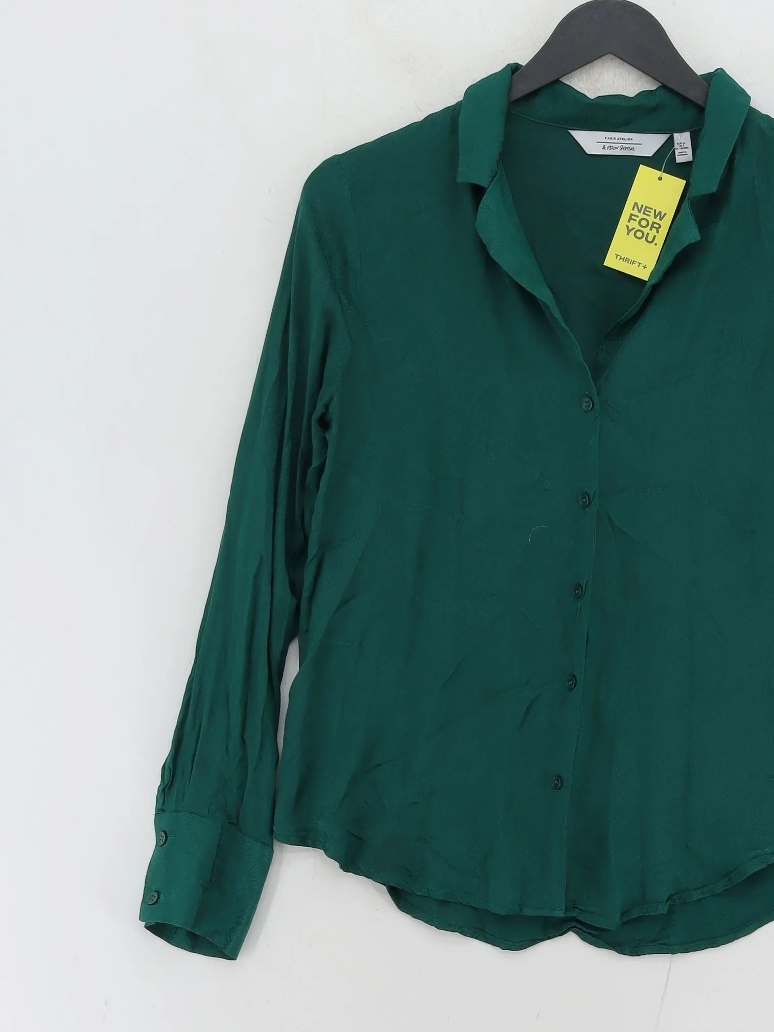 & Other Stories Women's Blouse UK 6 Green 100% Viscose