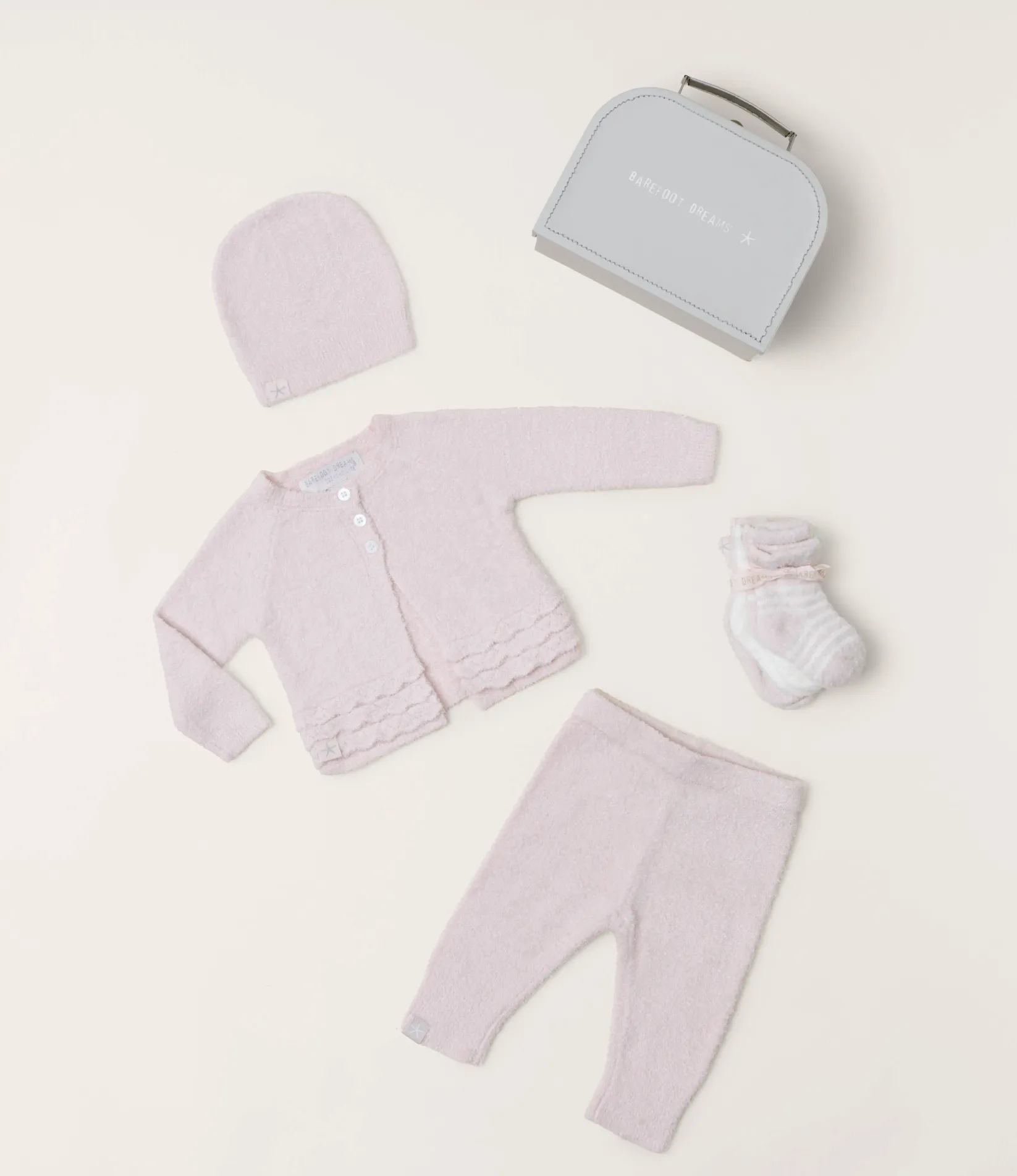 Barefoot Dreams - Cozychic Girls Lite Classic Newborn Set in Pink