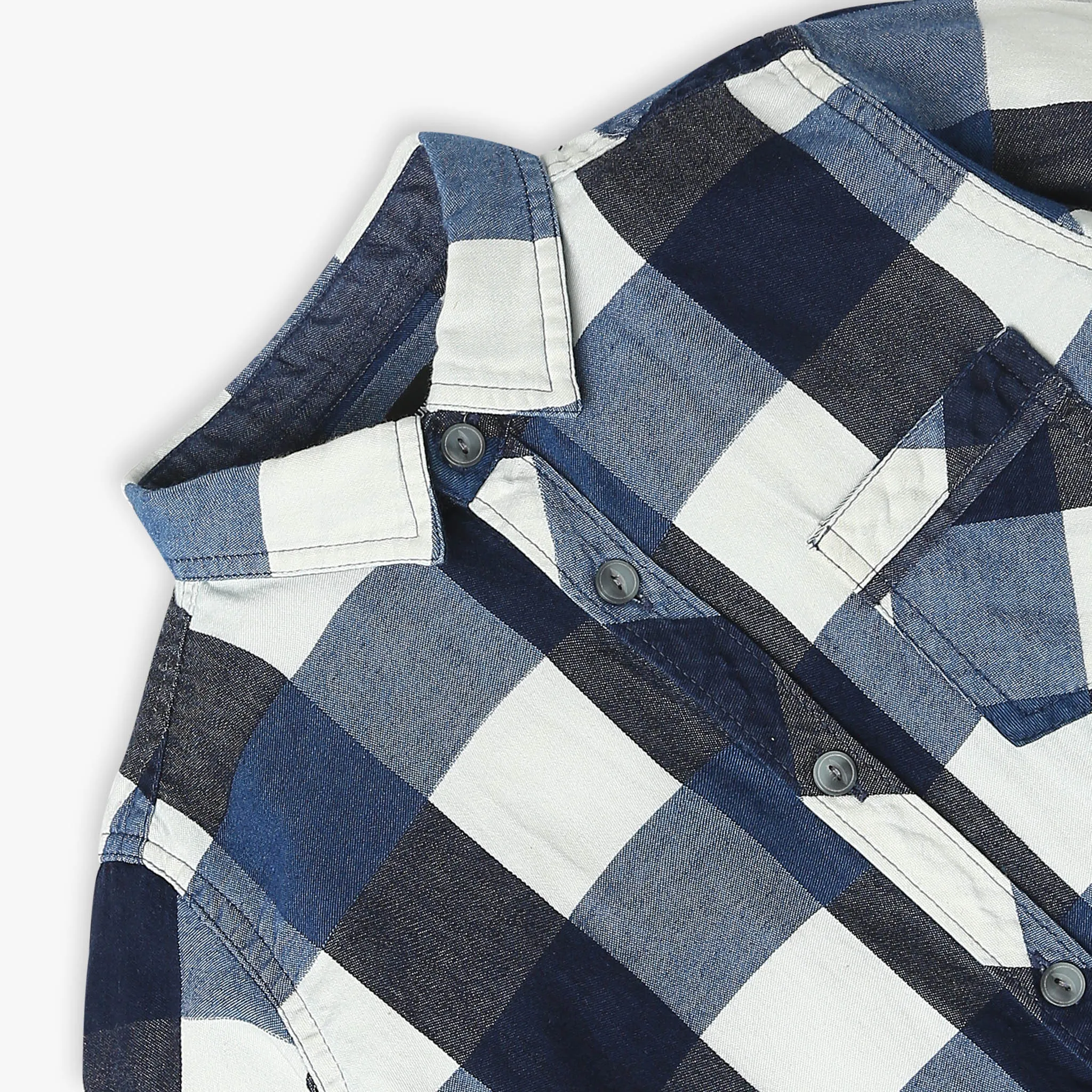 Boys Regular Fit Checkered Shirt