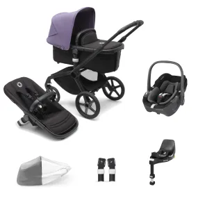 Bugaboo Fox 5, Pebble 360 and Base Travel System - Black/Midnight Black/Astro Purple