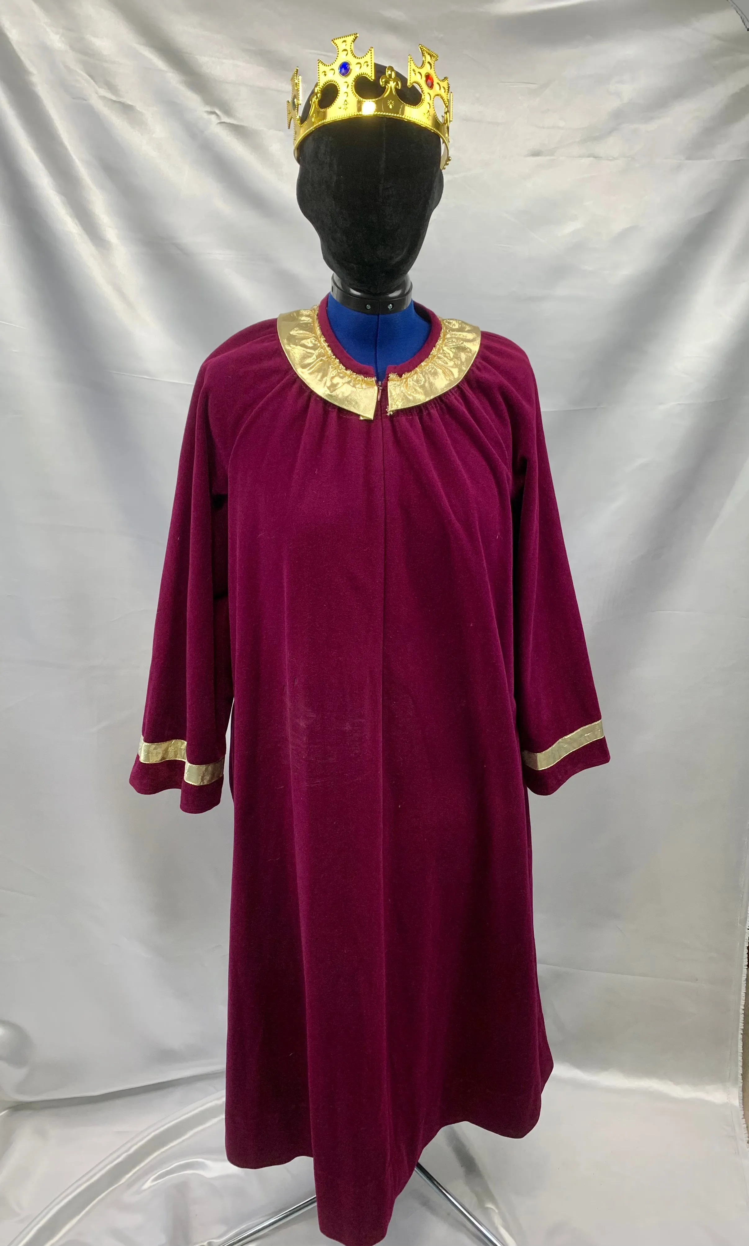 Burgundy Wizard/Jester King, Wiseman Gown - One Size Adult Costume