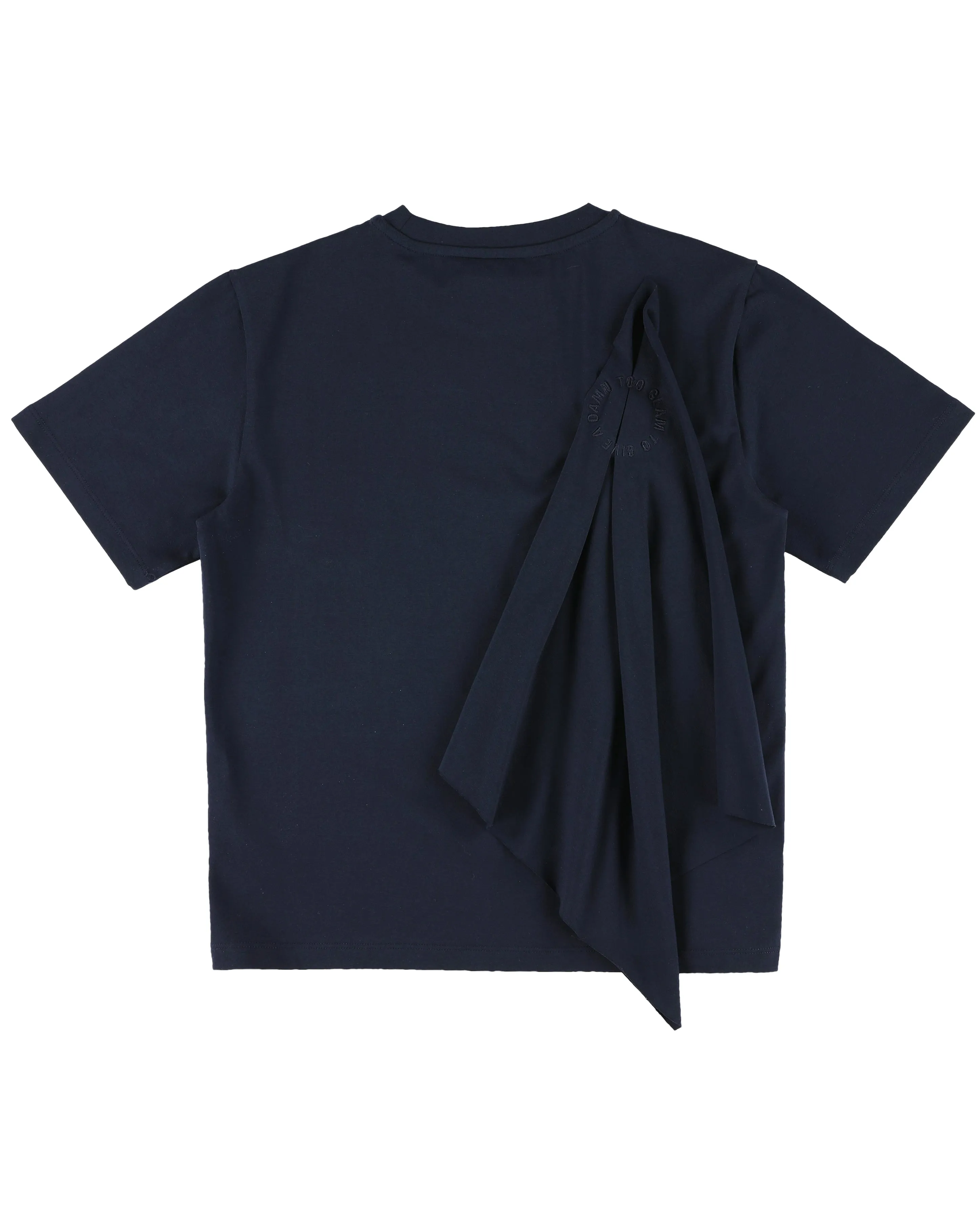 CAROLINE BOSMANS Dark Blue T-shirt Top with Back Pleated Detail