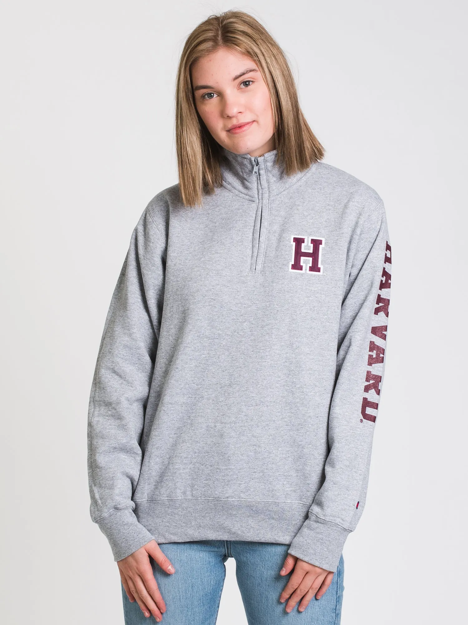 CHAMPION 1/4 ZIP HARVARD UNIVERSITY SWEATER - CLEARANCE