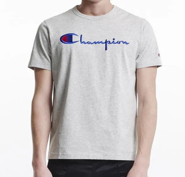 Champion Embroidered Big Script T-Shirt Grey