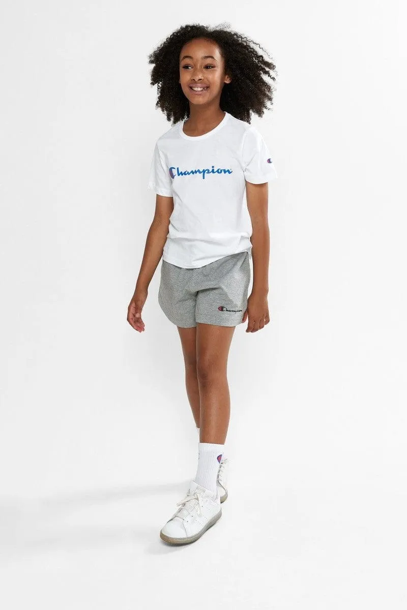 CHAMPION JUNIOR SCRIPT WHITE TEE