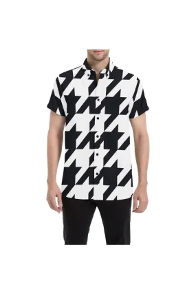 Classic Houndstooth Men's All Over Print Short Sleeve Shirt