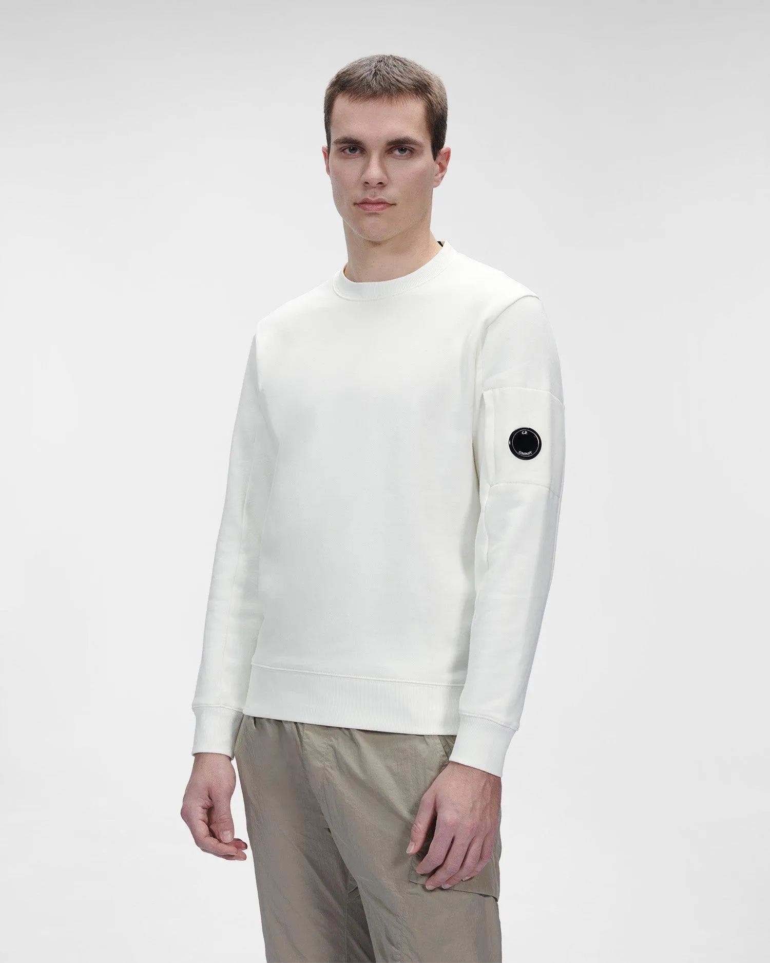 CP Company Lens Sweatshirt Gauze White