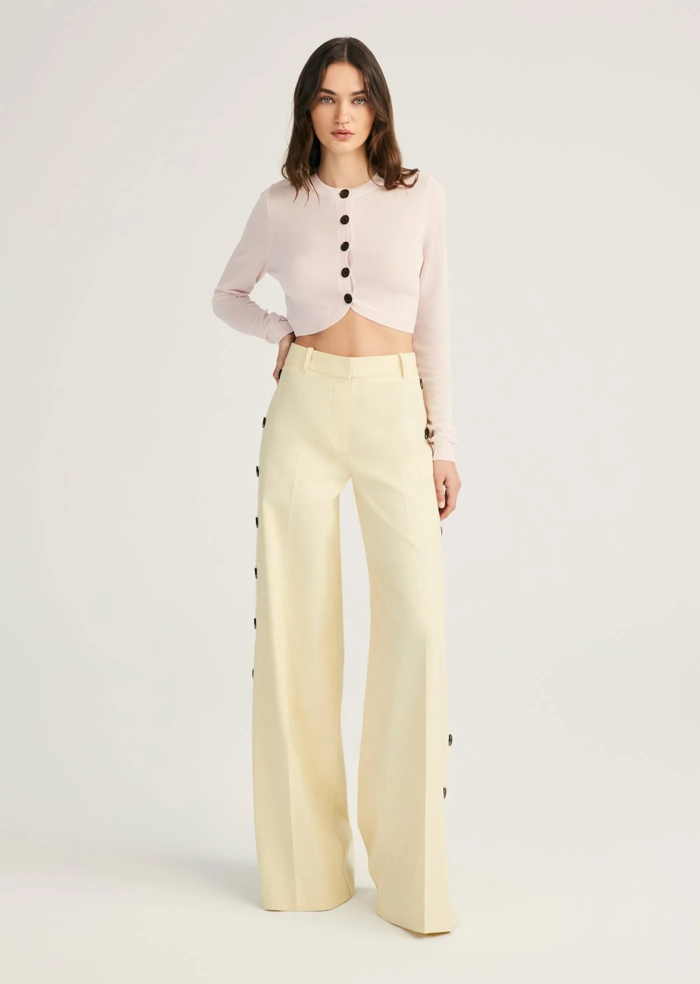 Derek Lam 10 Crosby Carter Wide Leg Button Detail Trouser