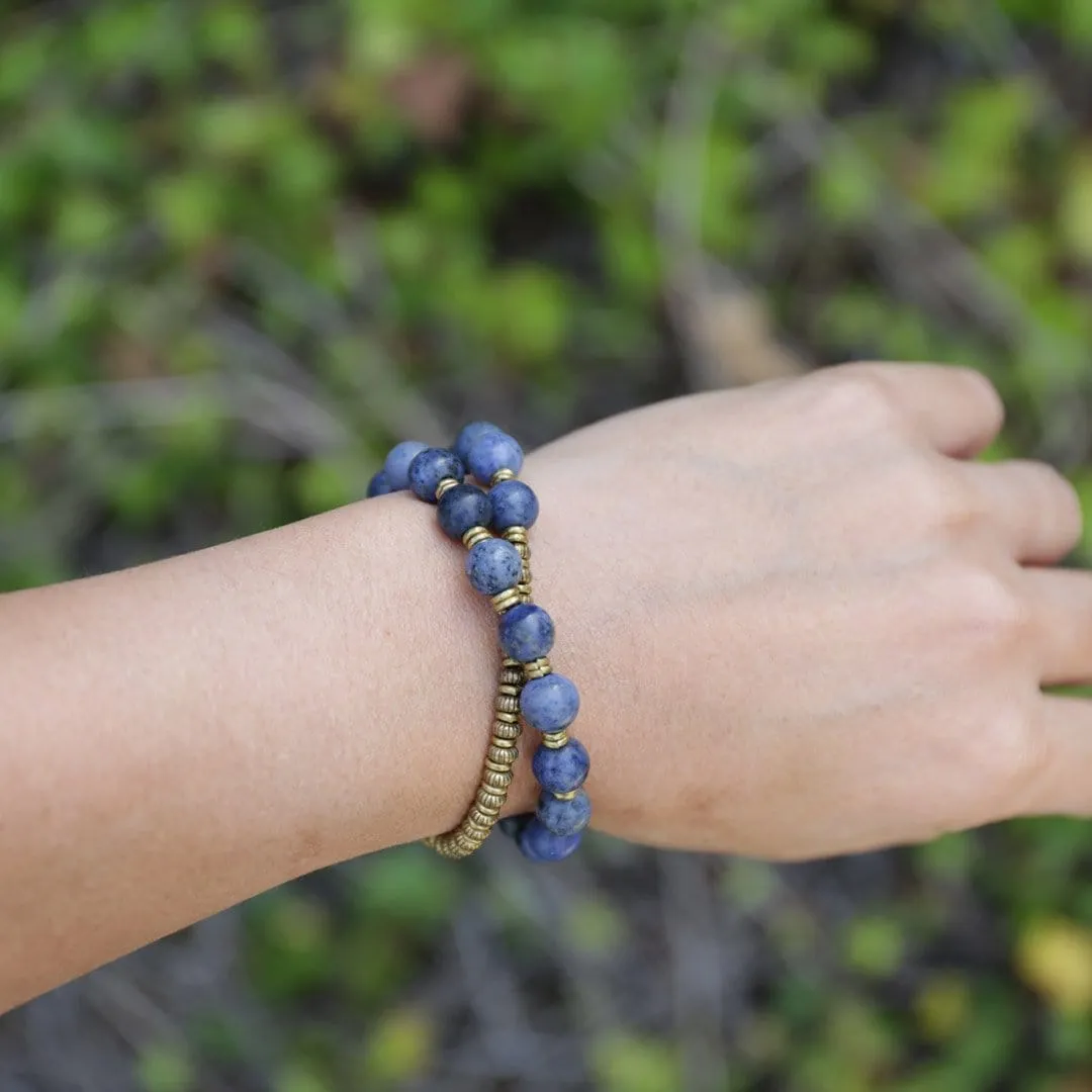 Dumortierite Mala Bracelet