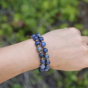 Dumortierite Mala Bracelet