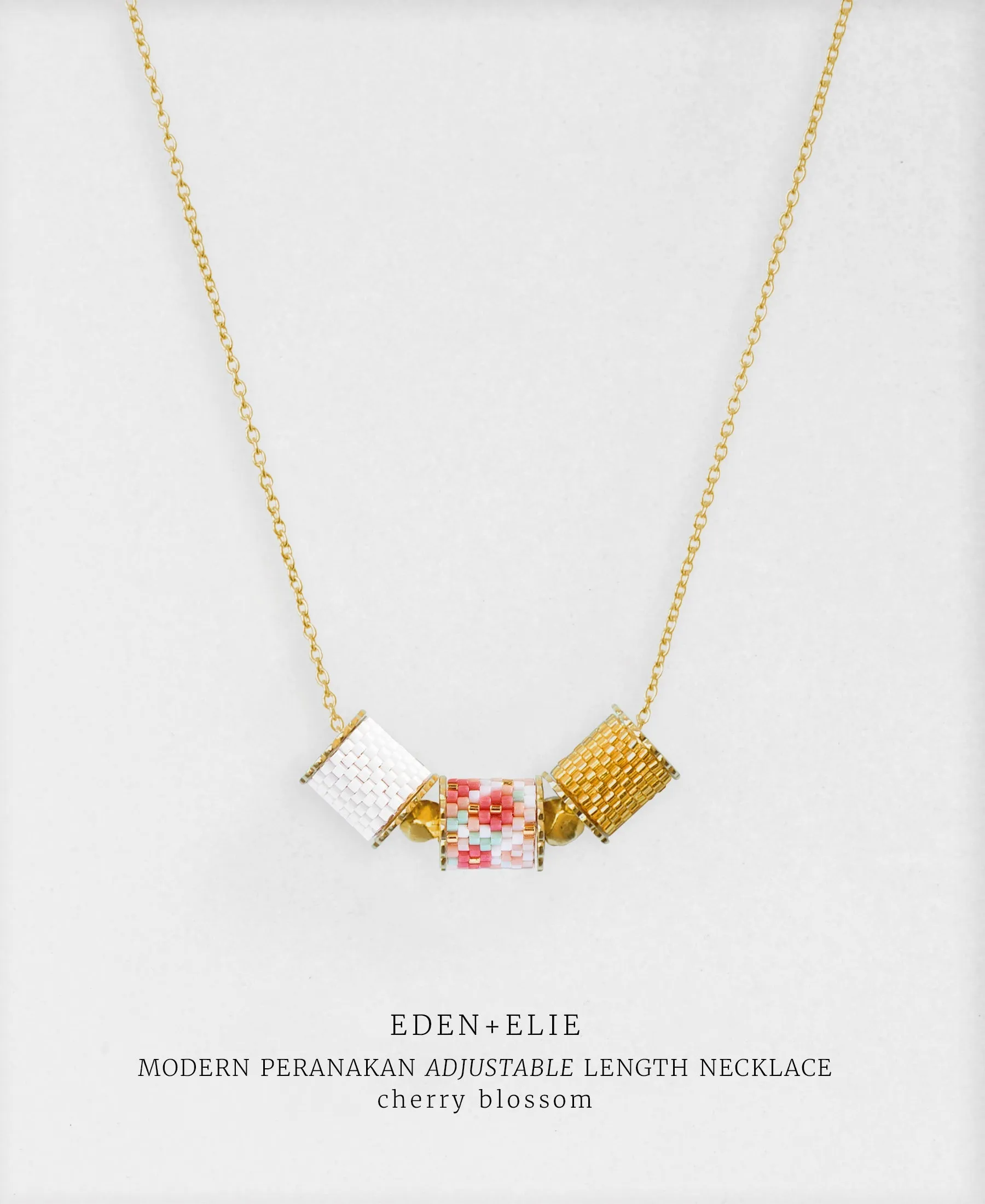 EDEN   ELIE Modern Peranakan adjustable length necklace   bangle gift set - cherry blossom