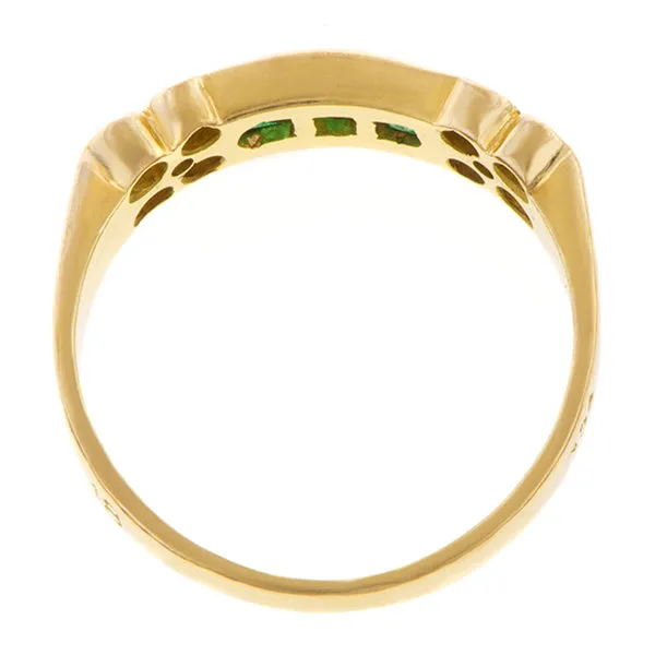 Emerald & Diamond Band Ring