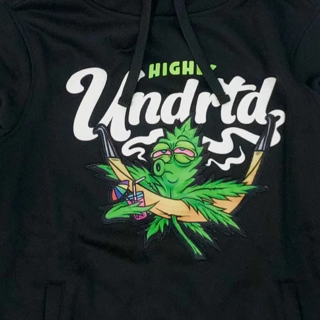 HIGHLY UNDRTD Smoky Vacation Graphic Pullover Hoodie - Black