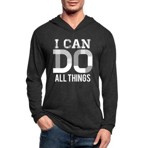 I Can Do All Things White Graphic Text Unisex Tri-Blend Hoodie Shirt