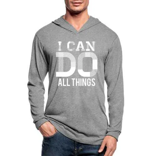 I Can Do All Things White Graphic Text Unisex Tri-Blend Hoodie Shirt