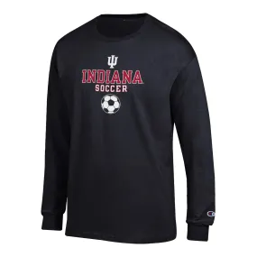 Indiana Hoosiers Soccer Black Long Sleeve T-Shirt