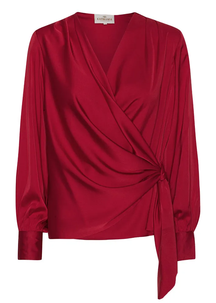 Karmamia Ines Blouse - Sl-om-bluse - Deep Red