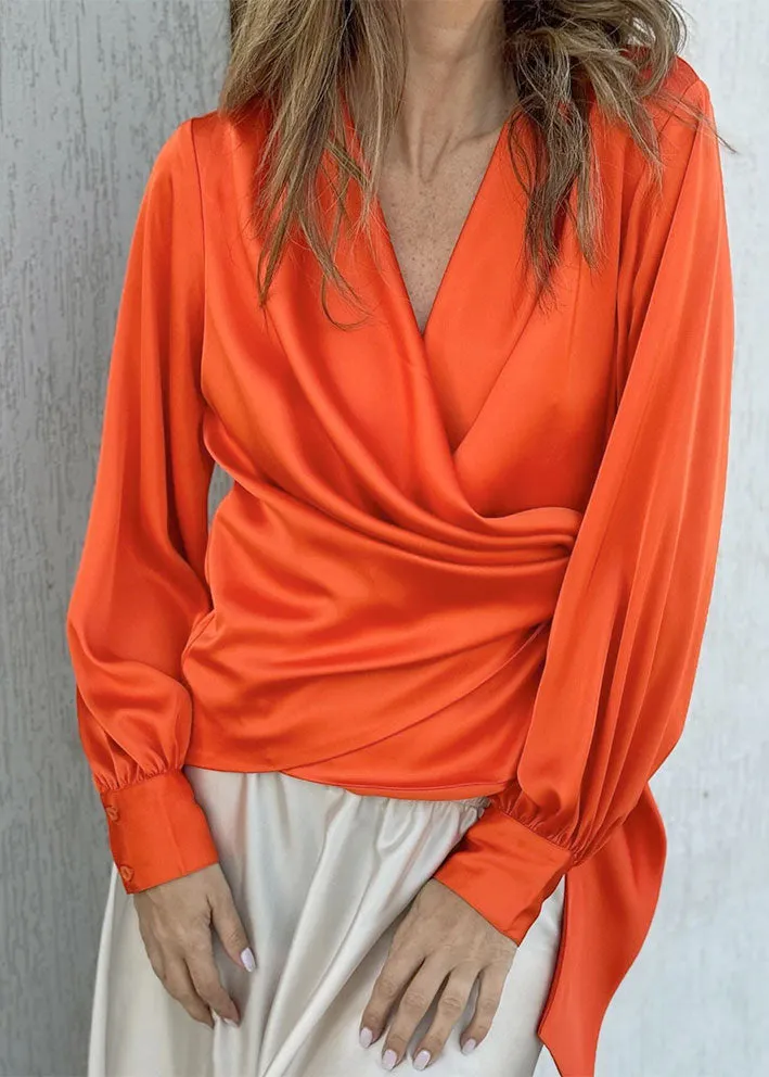 Karmamia Ines Blouse - Sl-om-bluse - Semi Rich Orange