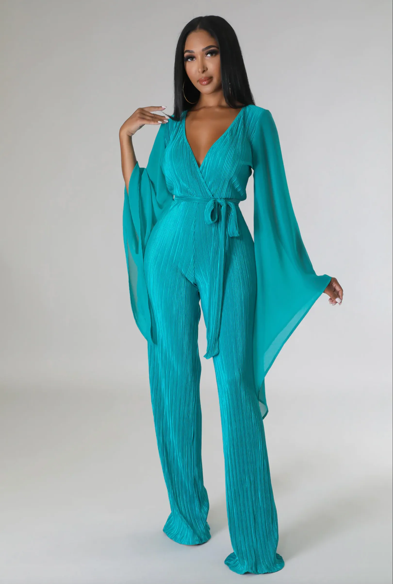 Kenta Semi Stretch Jumpsuit Teal