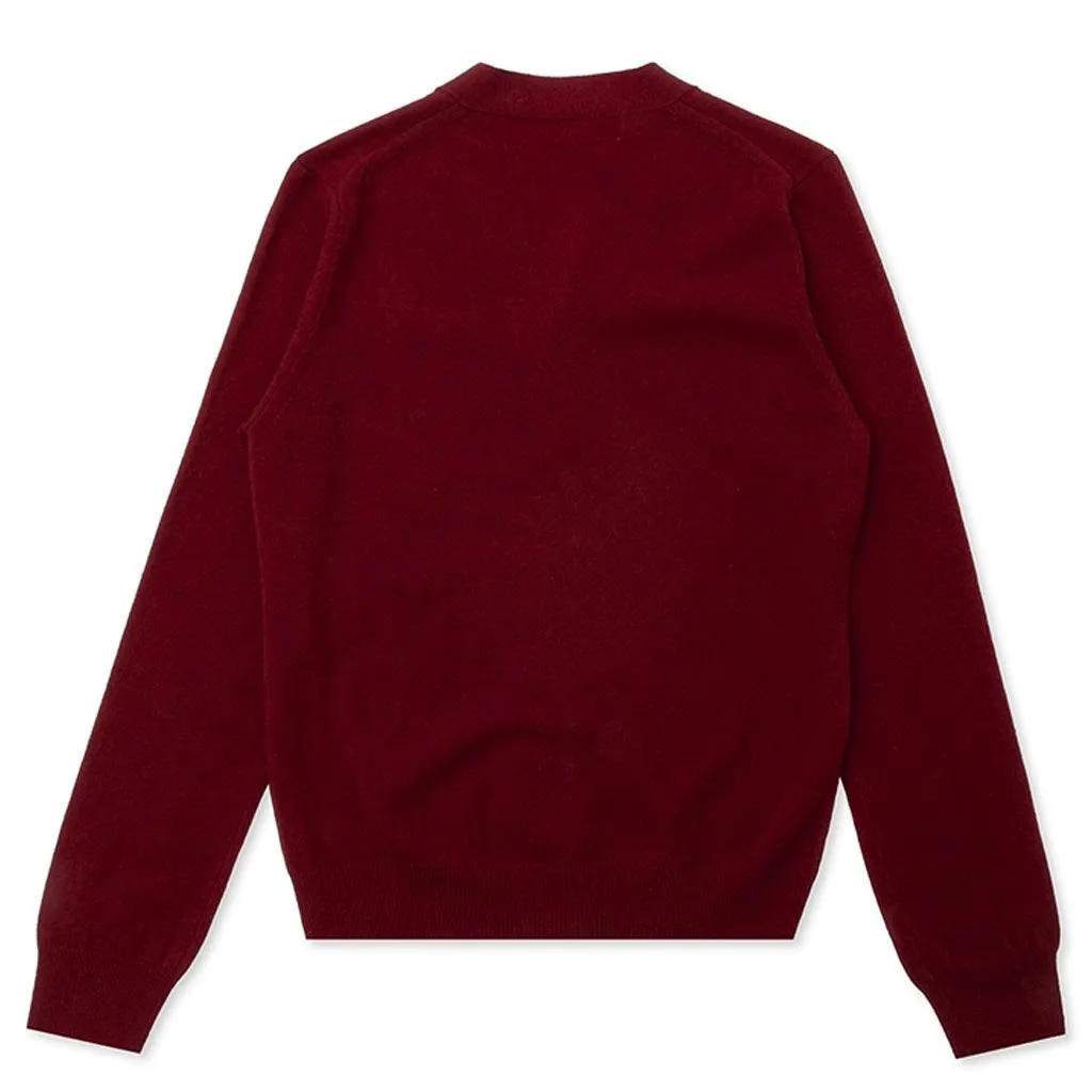 Knit Cardigan Red Heart - Burgundy