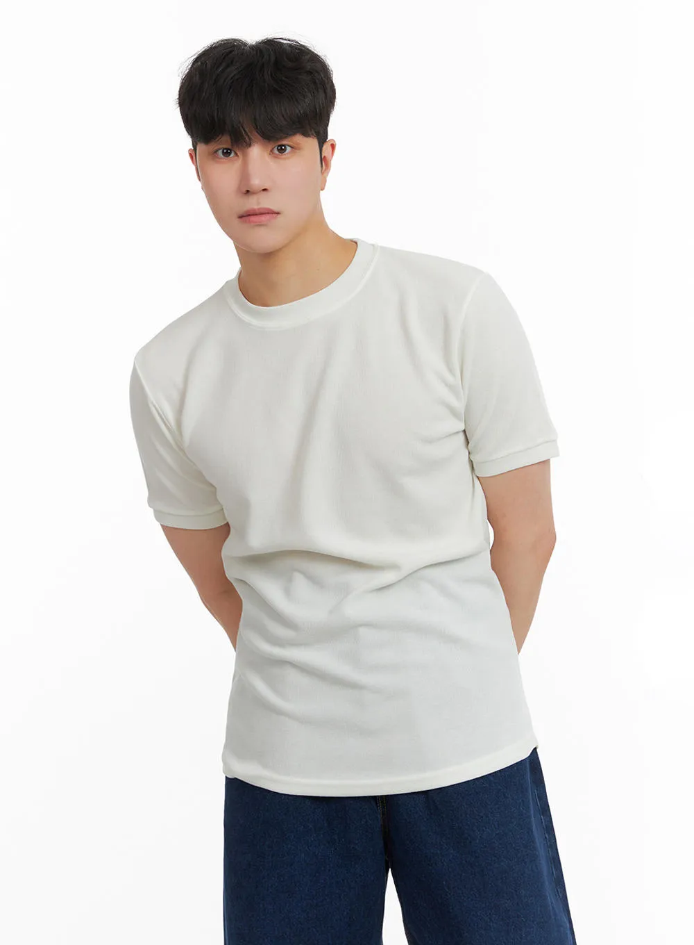 Men's Solid Basic T-Shirt IA402