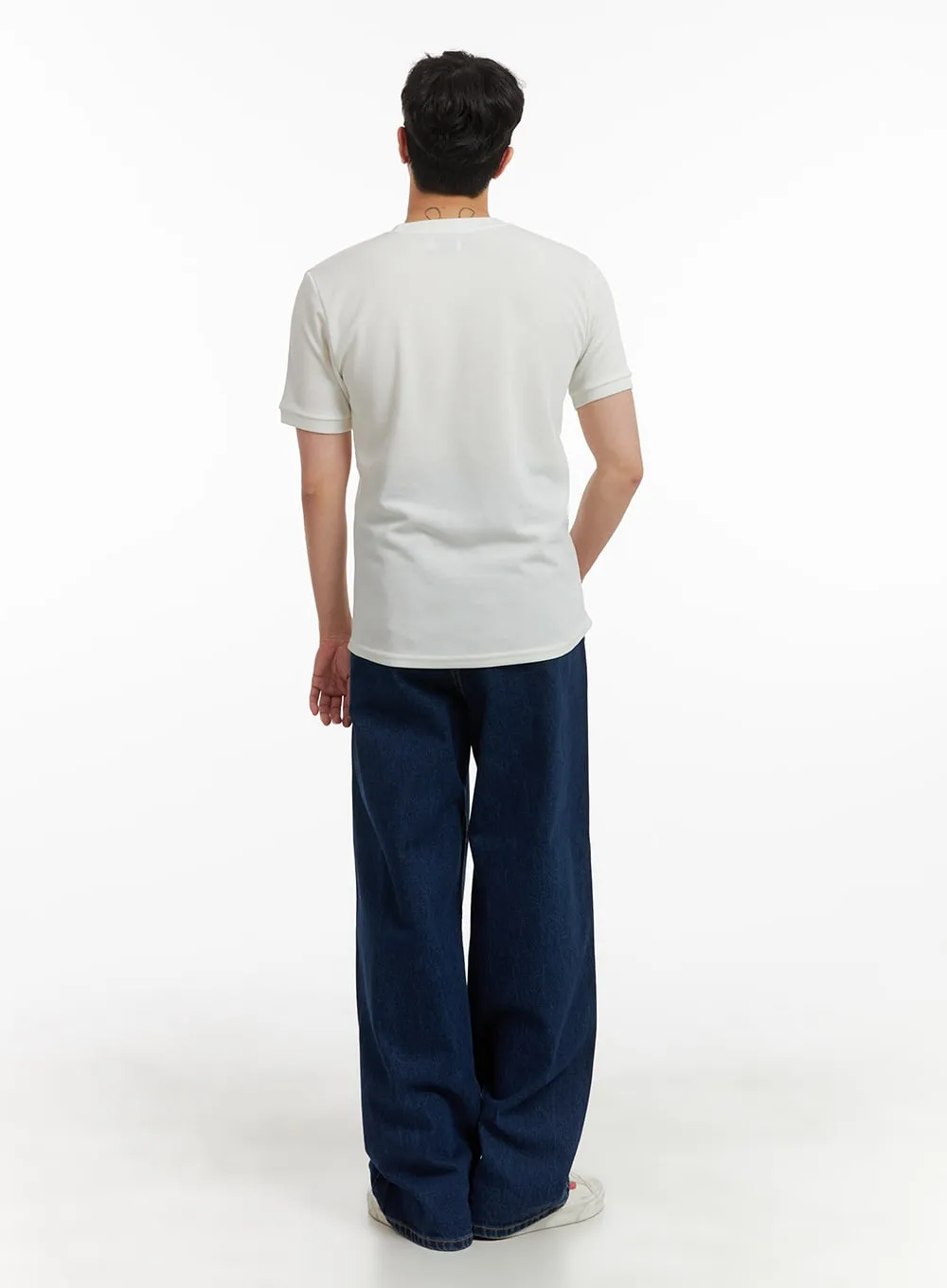 Men's Solid Basic T-Shirt IA402