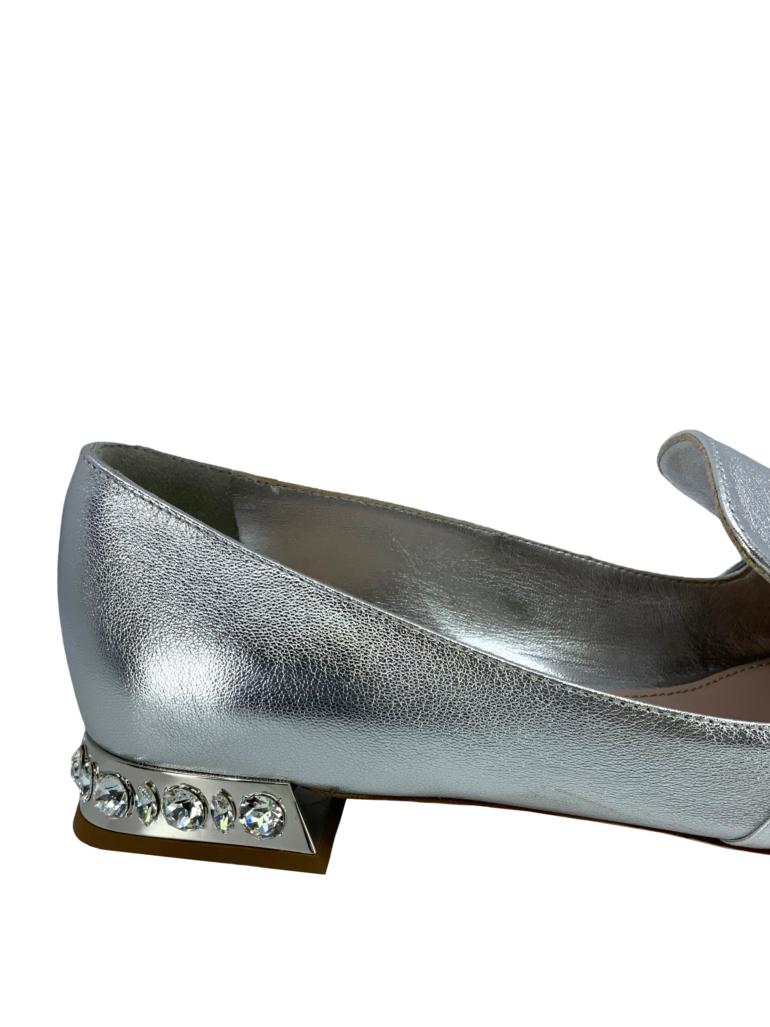 Miu Miu Leather Jeweled Heel Pumps Size 8.5