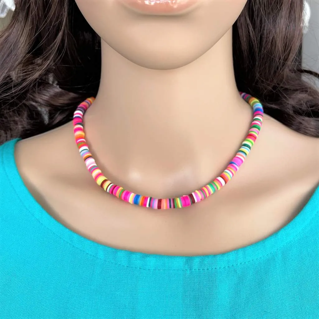 Multi Colored Polymer Necklace