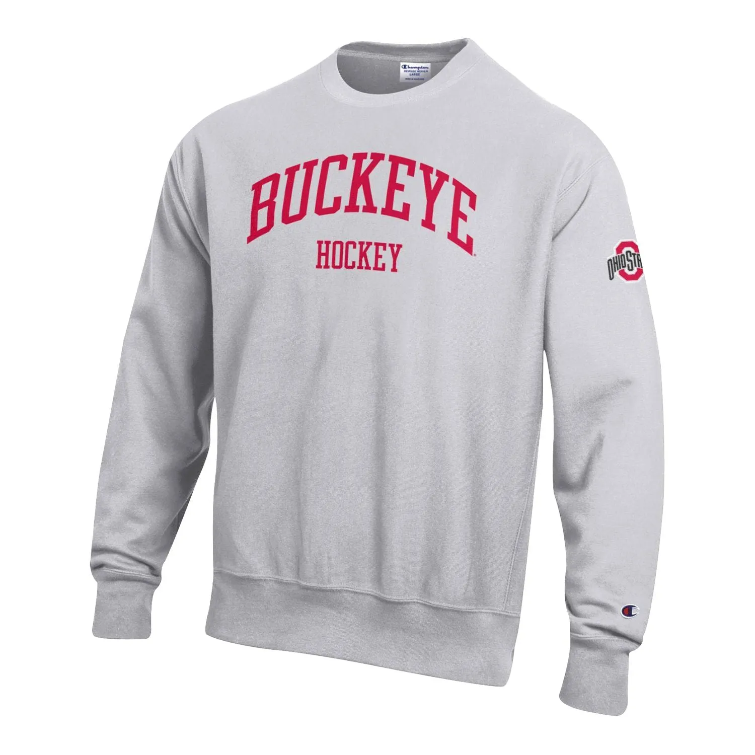 Ohio State Buckeyes Champion Hockey Gray Crew Neck Sweatshirt