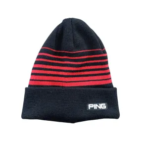 PING STRIPE KNIT BEANIE Black / Red