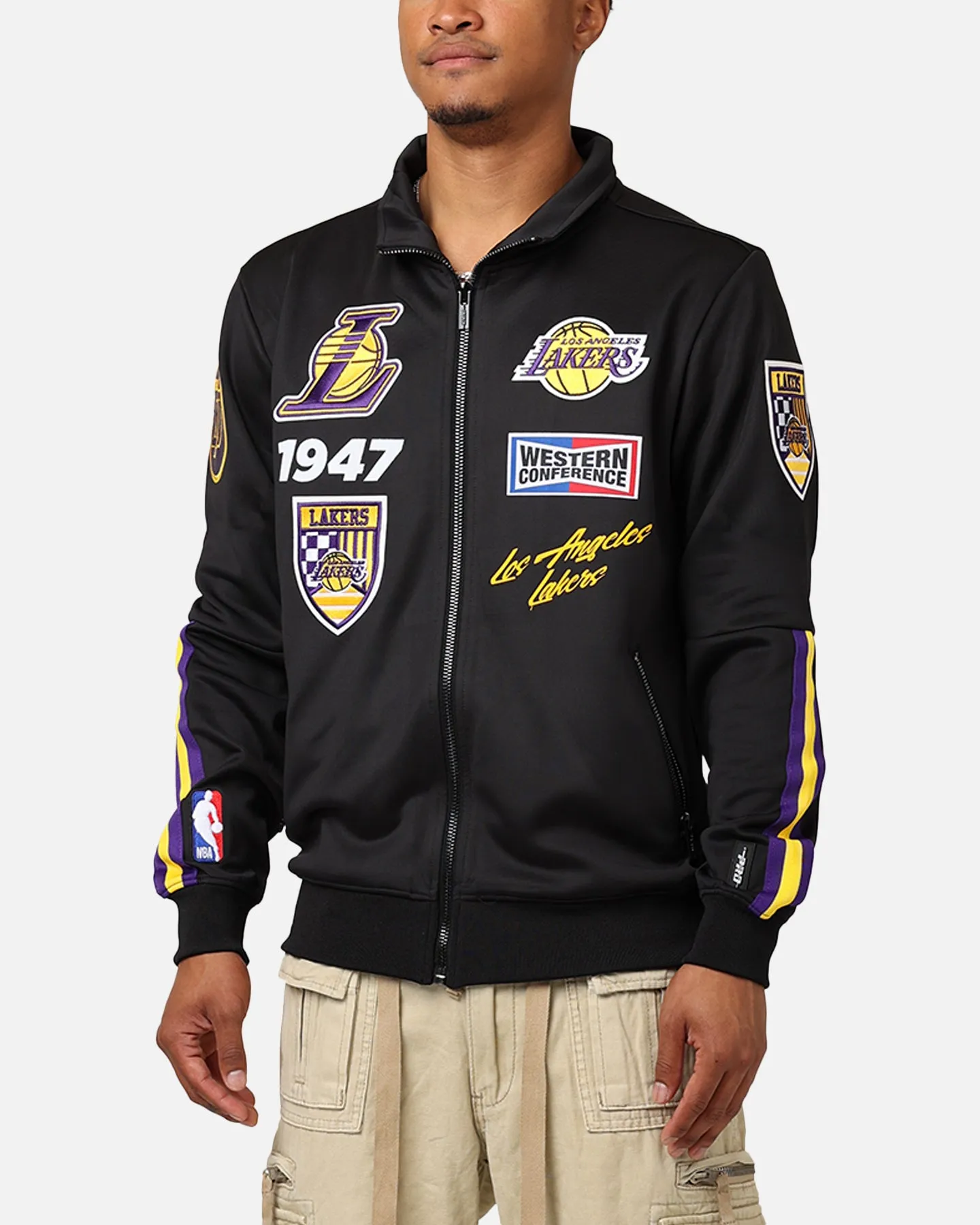 Pro Standard Los Angeles Lakers Fast Lane Track Jacket Black/Purple