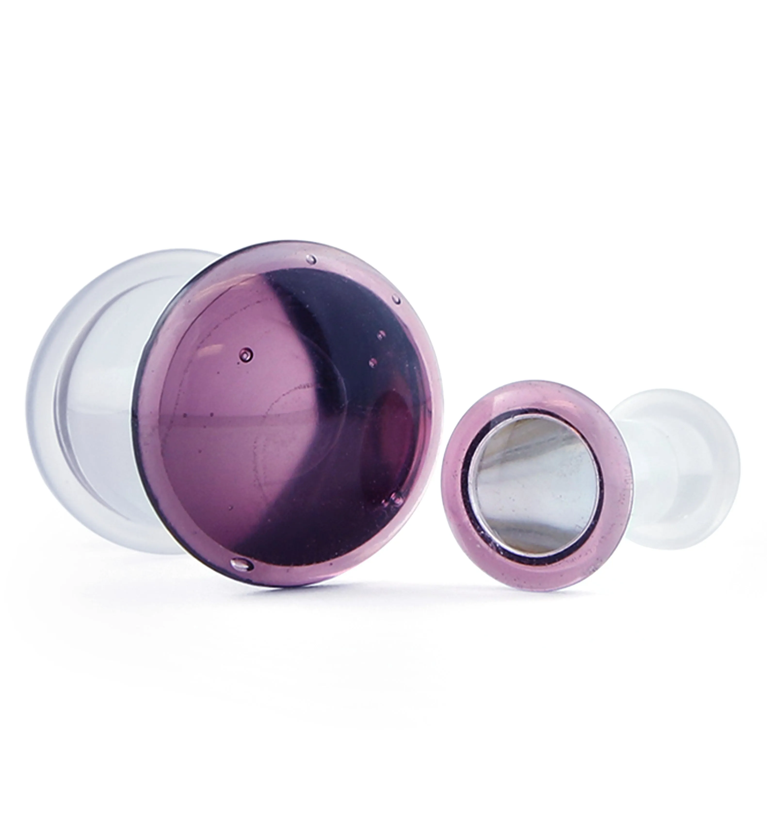 Purple Color Front Single Flare Glass Plugs