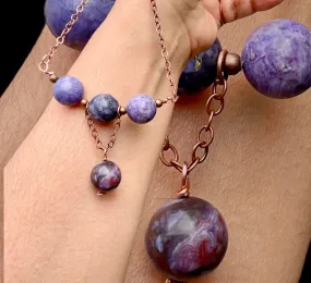 Purple Crazy Lace Agate Necklace