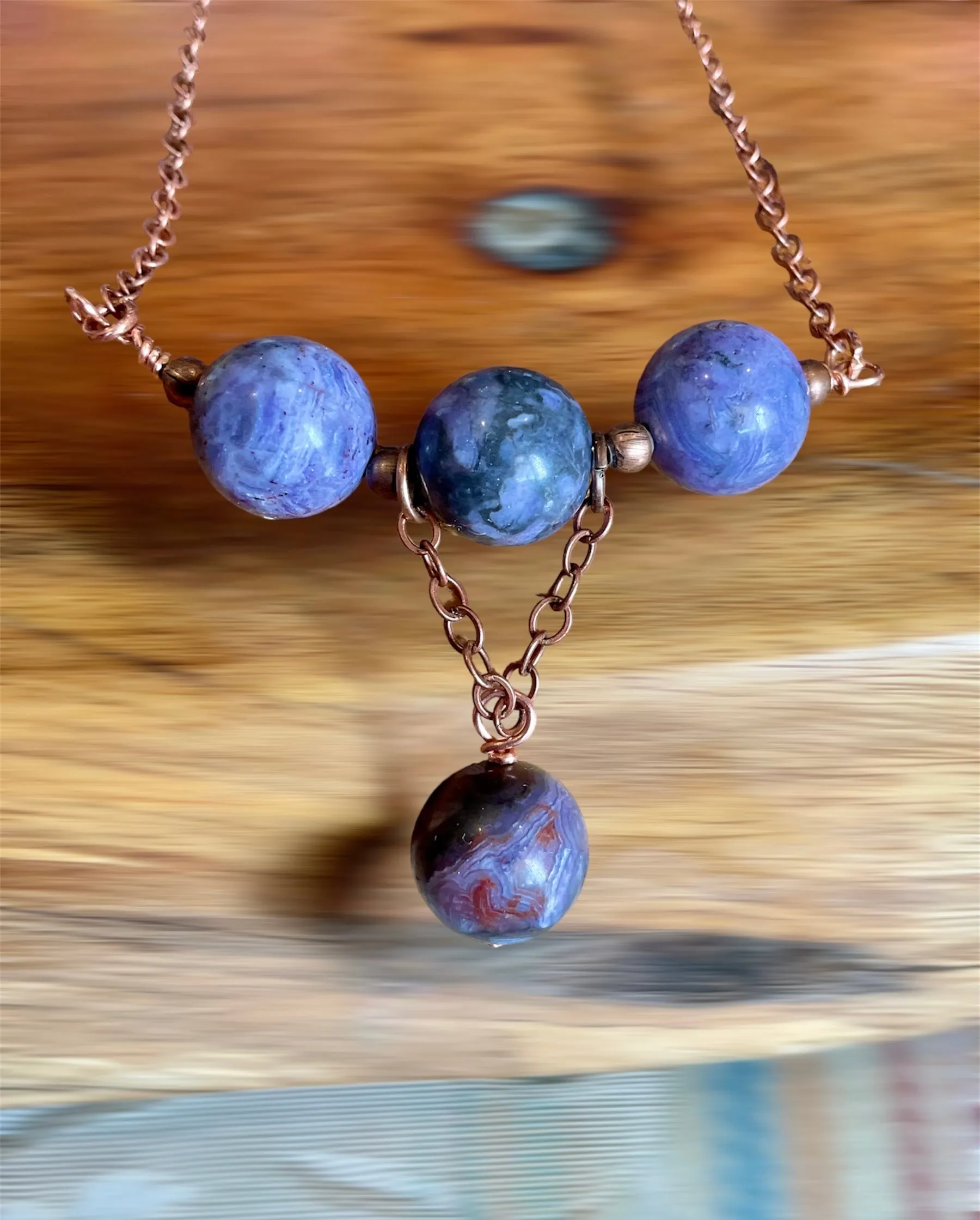 Purple Crazy Lace Agate Necklace