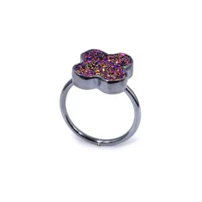 Purple Plus Druzy Ring