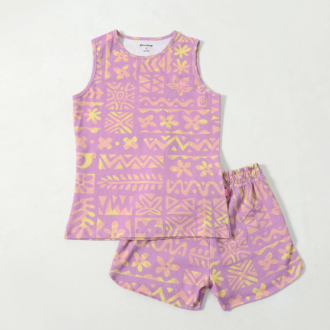 Purple Tribal Short Set