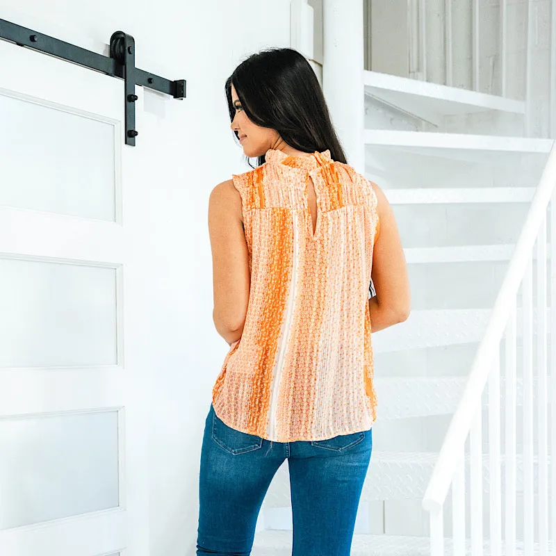 Shannon Floral Ruffle Detail Blouse - Orange FINAL SALE