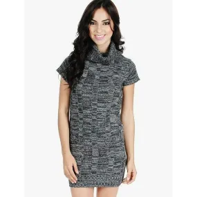 Short sleeve cowl neck sweater dress