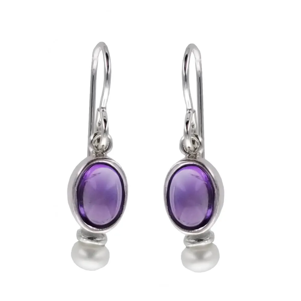 Sonoma Silver Amethyst Pearl Earrings